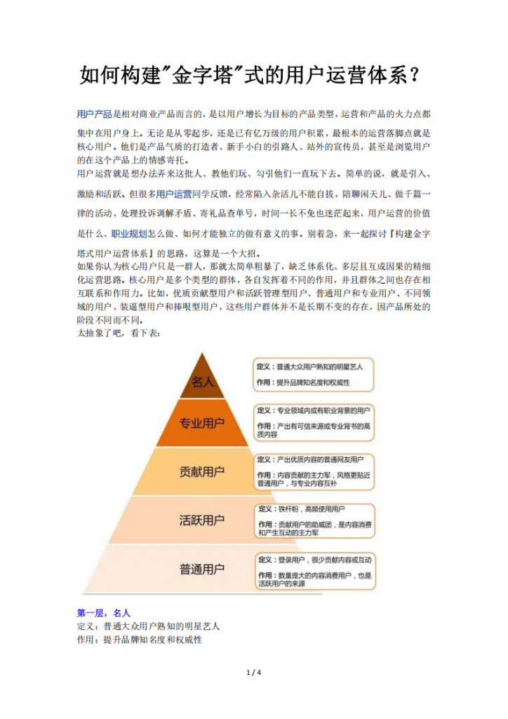 【游戏运营】如何构建金字塔式的用户运营体系？.pdf-游戏运营社区-游戏星球-三米星球：游戏人&互联网人终身成长的平台