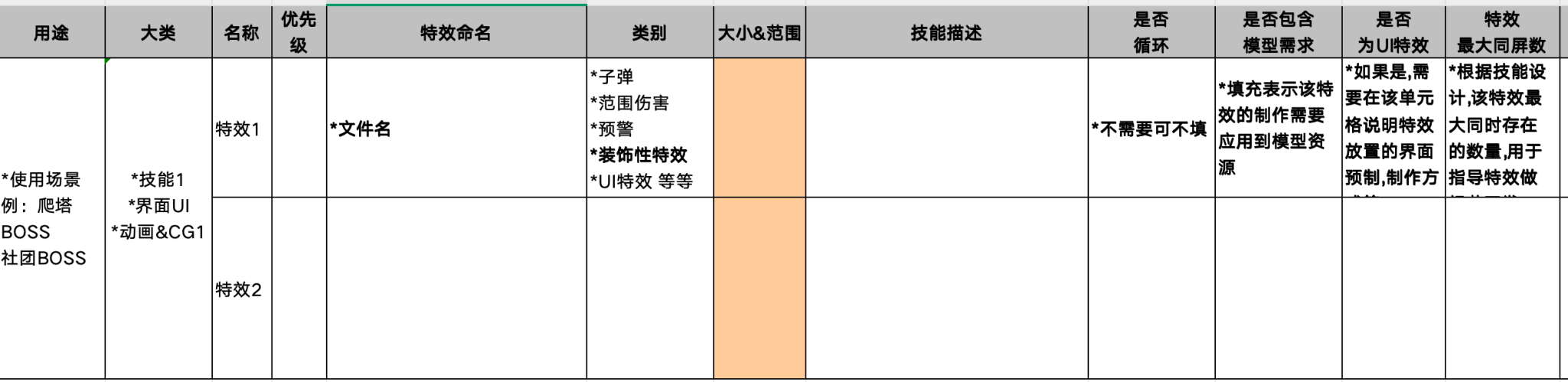 【游戏美术】SG2项目_特效需求模板(适用粒子特效&UI特效&模型特效等).xlsx-游戏设计社区-游戏星球-三米星球：游戏人&互联网人终身成长的平台