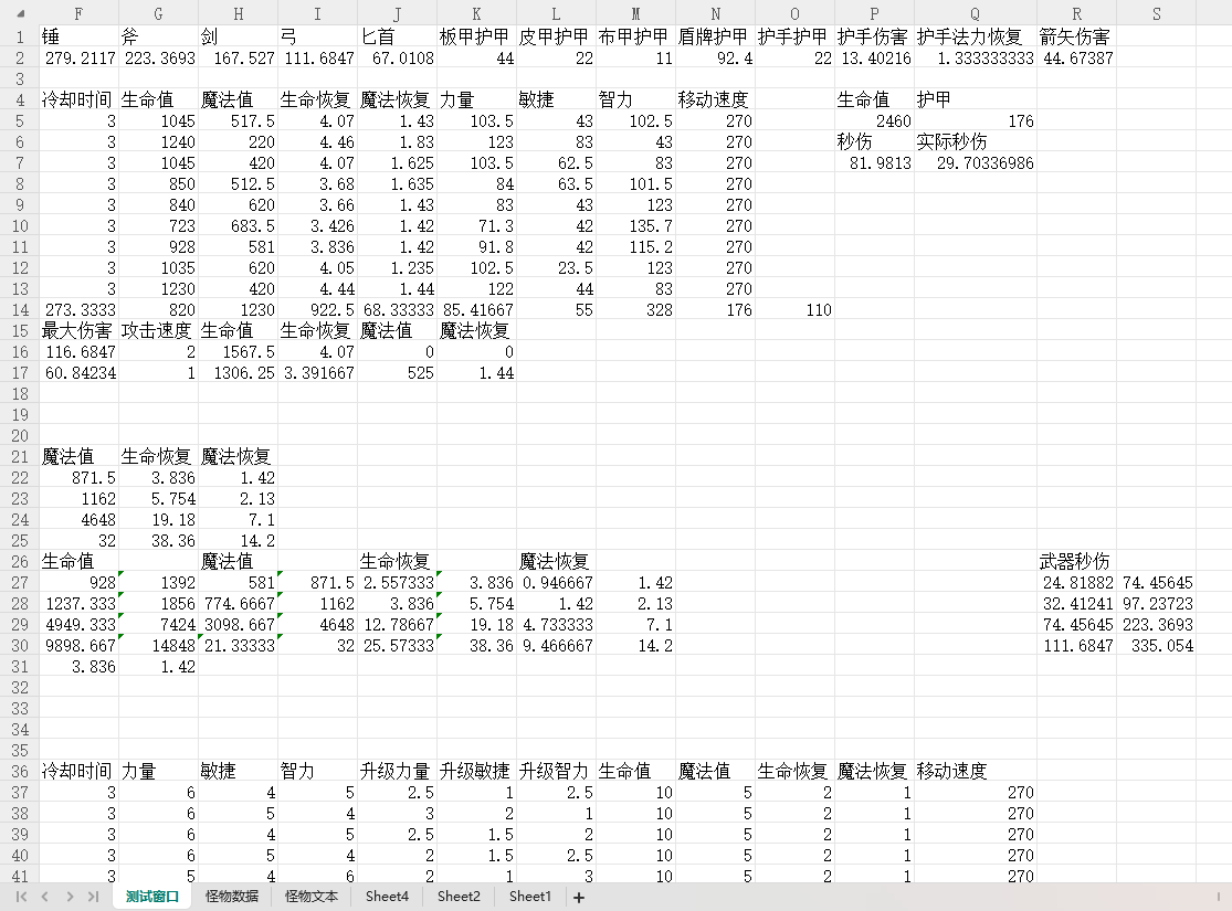 【数值策划】魔兽3调试数值表参考-游戏策划社区-游戏星球-三米星球：游戏人&互联网人终身成长的平台
