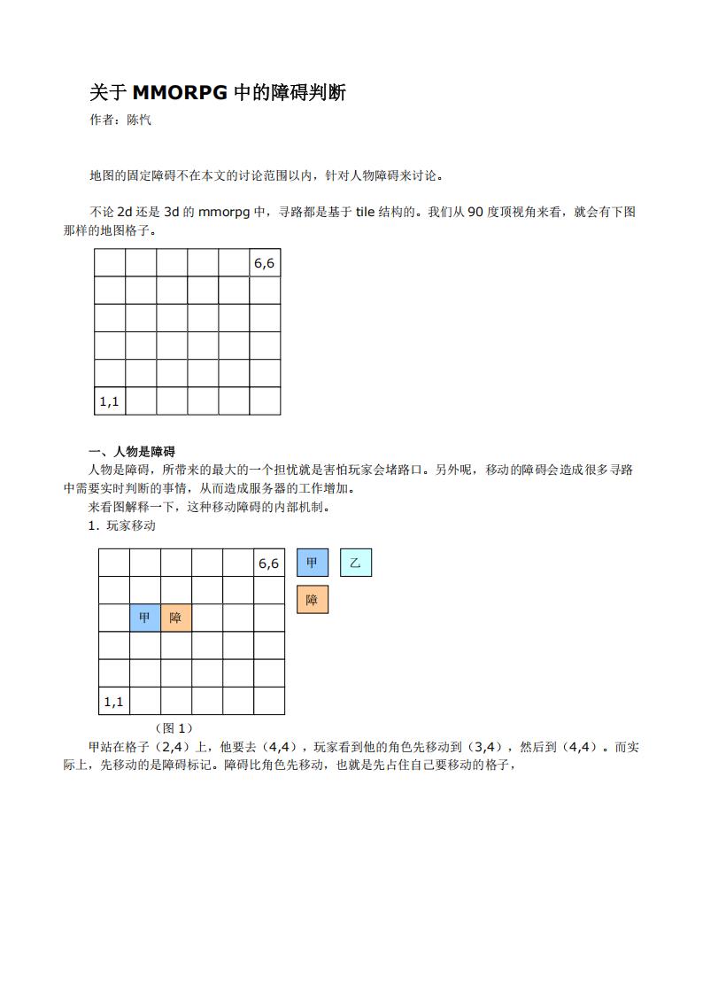 【关卡策划】关于MMORPG中的障碍判断.pdf-游戏策划社区-游戏星球-三米星球：游戏人&互联网人终身成长的平台