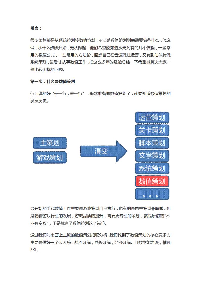 【数值策划】从无到有—七步教你做数值（基础篇）.pdf-游戏策划社区-游戏星球-三米星球：游戏人&互联网人终身成长的平台