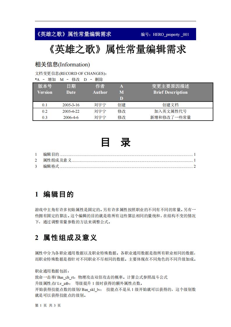 【数值策划】职业初始属性编辑需求.pdf-游戏策划社区-游戏星球-三米星球：游戏人&互联网人终身成长的平台