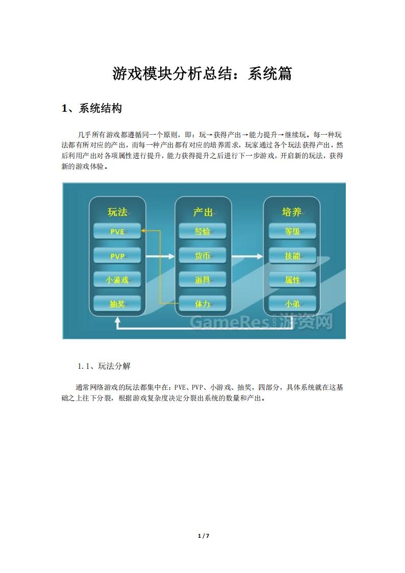 【游戏策划】游戏模块分析总结：系统篇.pdf-游戏策划社区-游戏星球-三米星球：游戏人&互联网人终身成长的平台