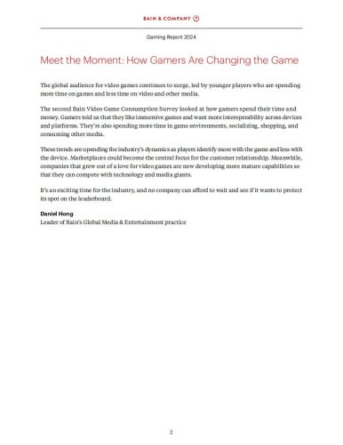 【游戏资讯】贝恩公司：2024年游戏报告：把握时代脉搏：玩家如何改变游戏规则（英文版）.pdf-三米星球：游戏人&互联网人终身成长的平台