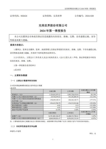 【游戏公司】完美世界2024Q1.pdf-三米星球:游戏人&互联网人终身成长的平台