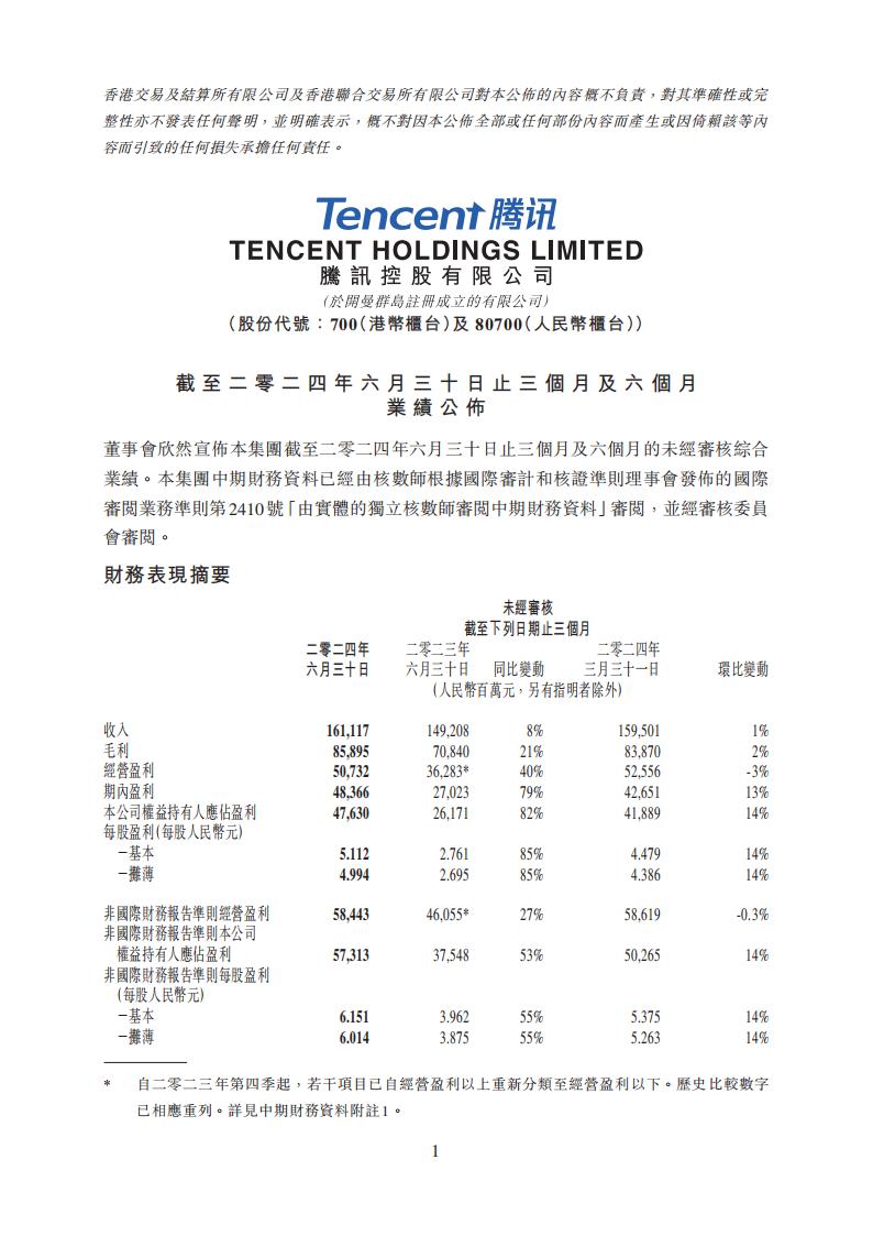 【游戏公司】腾讯2024半年报.pdf-游戏资讯社区-游戏星球-三米星球：游戏人&互联网人终身成长的平台