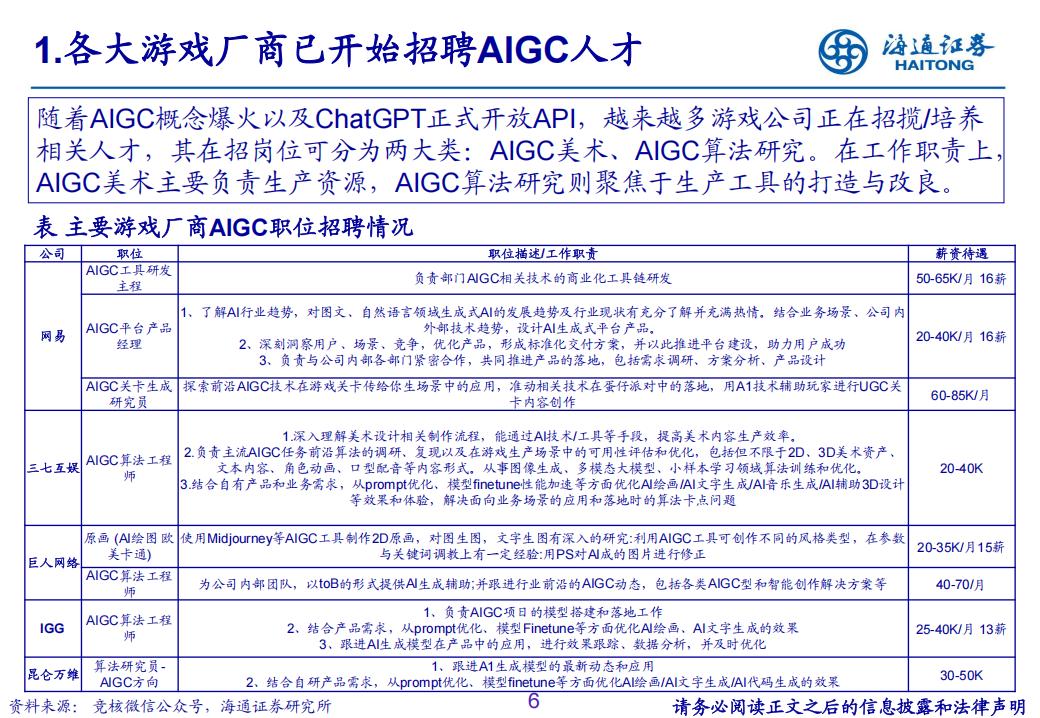 【游戏资讯】传媒行业：AI有望赋能游戏全产业链，迎接产品周期与估值共振-20230411-海通证券-21页_05