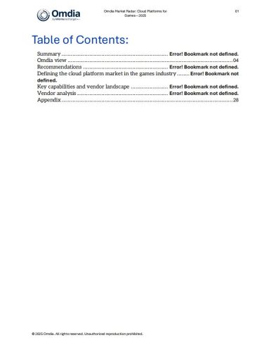 Omdia：2025年市场雷达：游戏云平台报告.pdf-三米星球：游戏人&互联网人终身成长的平台