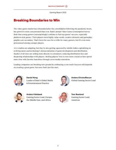 贝恩：2025年全球游戏行业报告：突破边界 制胜未来（英文版）.pdf-三米星球：游戏人&互联网人终身成长的平台